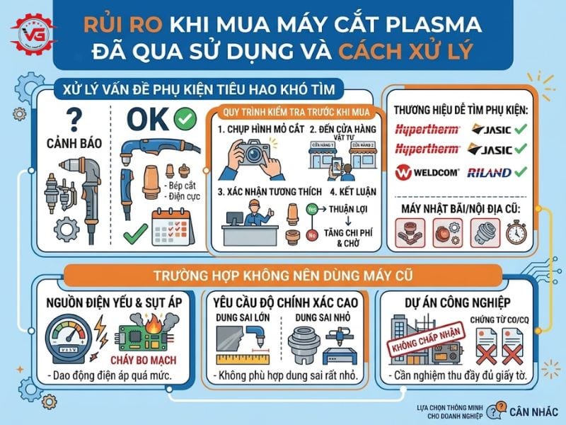Công bố Kinh Nghiệm Mua Máy Cắt Plasma Cũ Chất Lượng Phù Hợp 9 rui ro mua may cat plasma cu