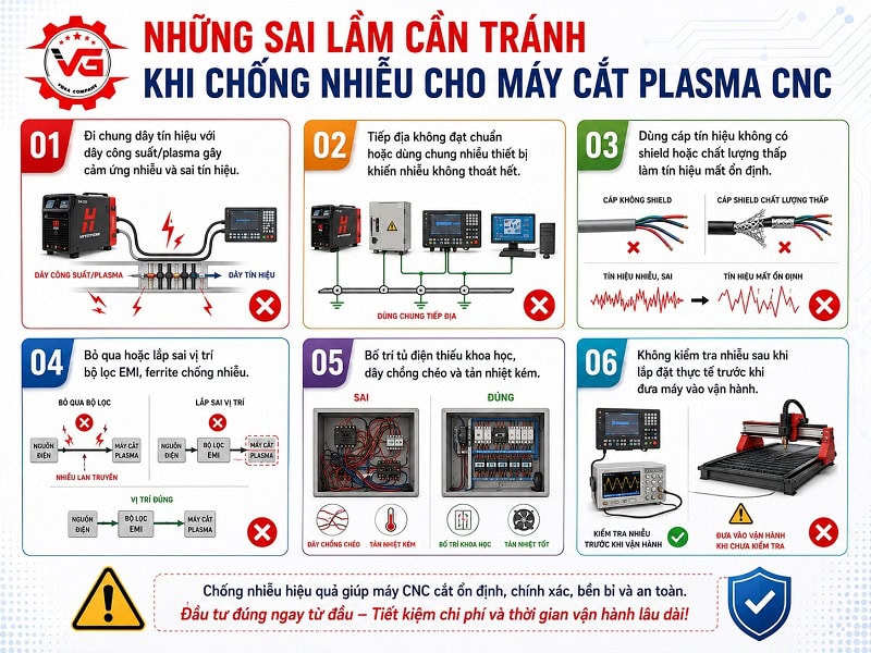 Cơ bản Hướng Dẫn Chống Nhiễu Cho Máy Cắt Plasma CNC 11 sai lam khi chong nhieu cho may cnc