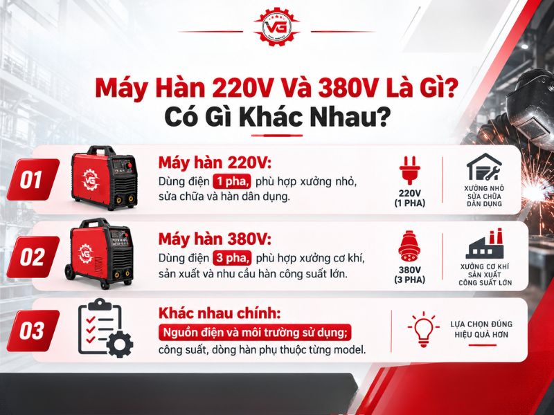 Đơn giản Nên Chọn Máy Hàn 220V Hay 380V Cho Xưởng Cơ Khí? 8 may han 220v va 380v